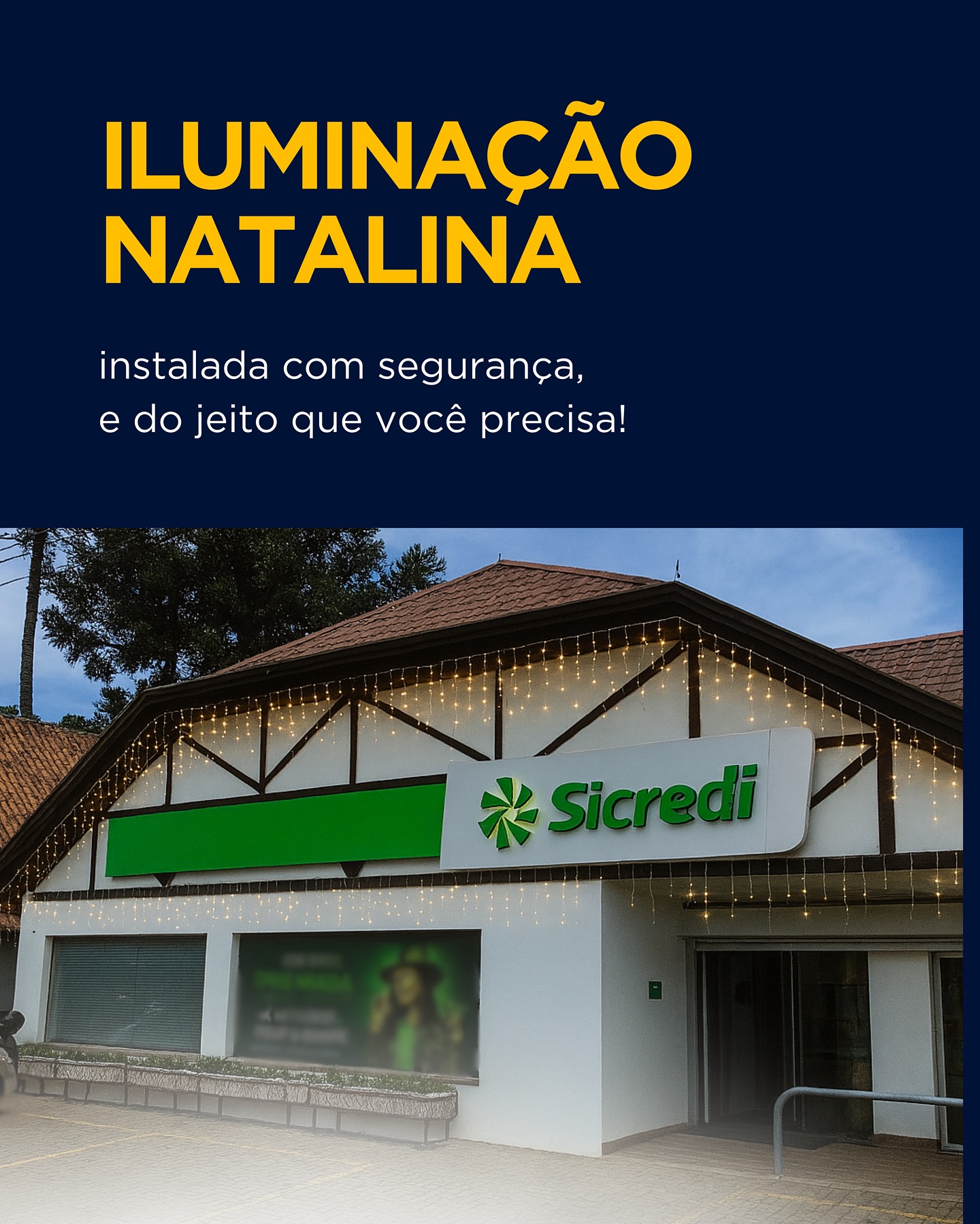 A unidade do Sicredi em Witmarsum buscava uma fachada iluminada para o fim de ano.
A Proton entrou em cena e entregou exatamente isso: instalação segura, alinhamento perfeito e aquele brilho natalino que transforma qualquer ambiente. ✨
Seu projeto também merece esse cuidado.
Entre em contato pelo link da bio